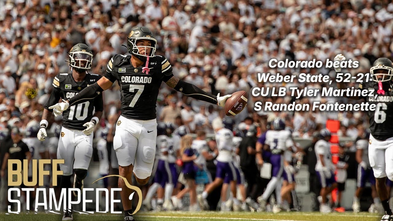Thumbnail for Colorado LB Tyler Martinez & S Randon Fontenette aim for defensive improvements after Weber State